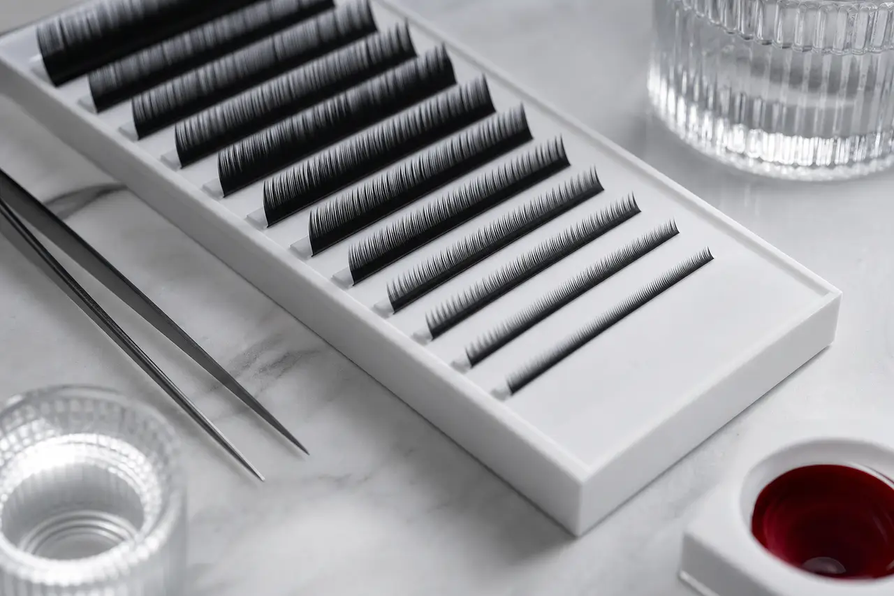 Cils et sourcils : résultat ou instant du soin, cadrage serré, aucune personne identifiable